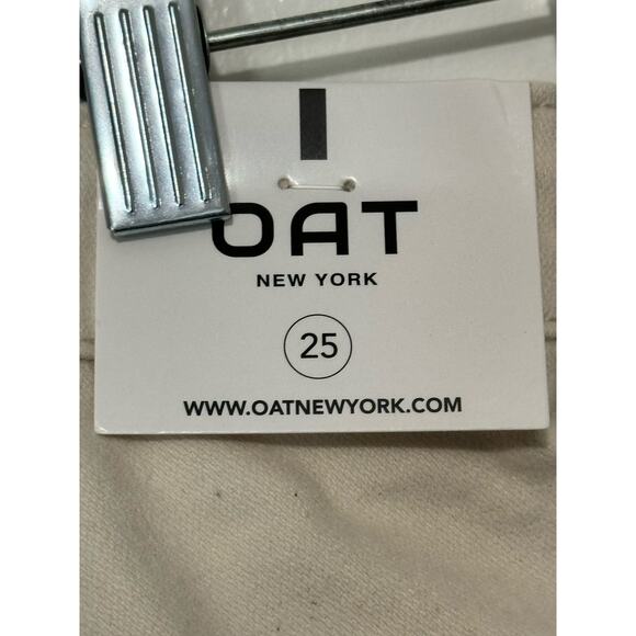 OAT New York High Rise Wide Leg Cropped Pants Beige Women's Size 25 NWT - Picture 9 of 10